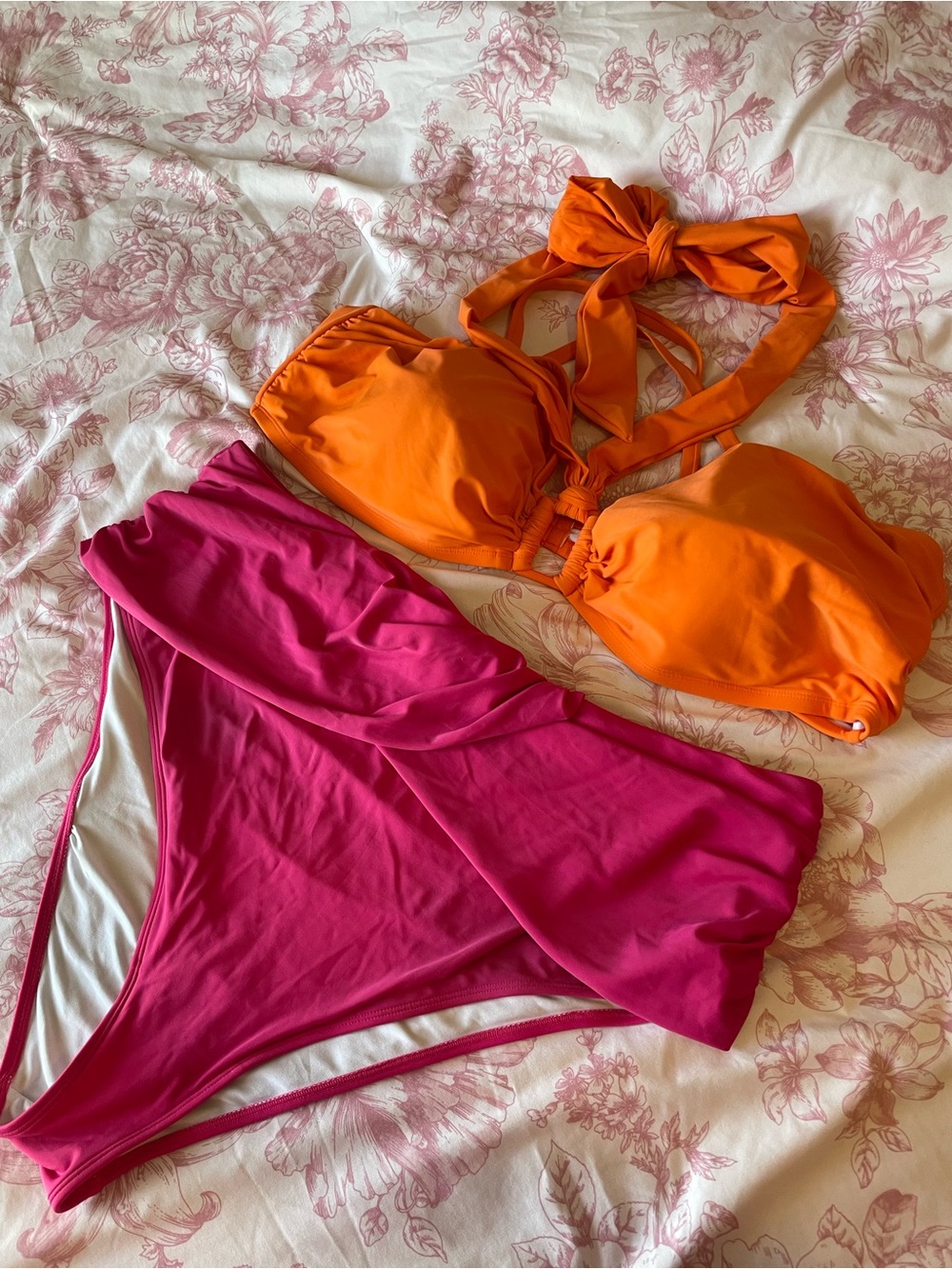 Hot Pink High-Waist Plus Size Bathing Suit Bottom